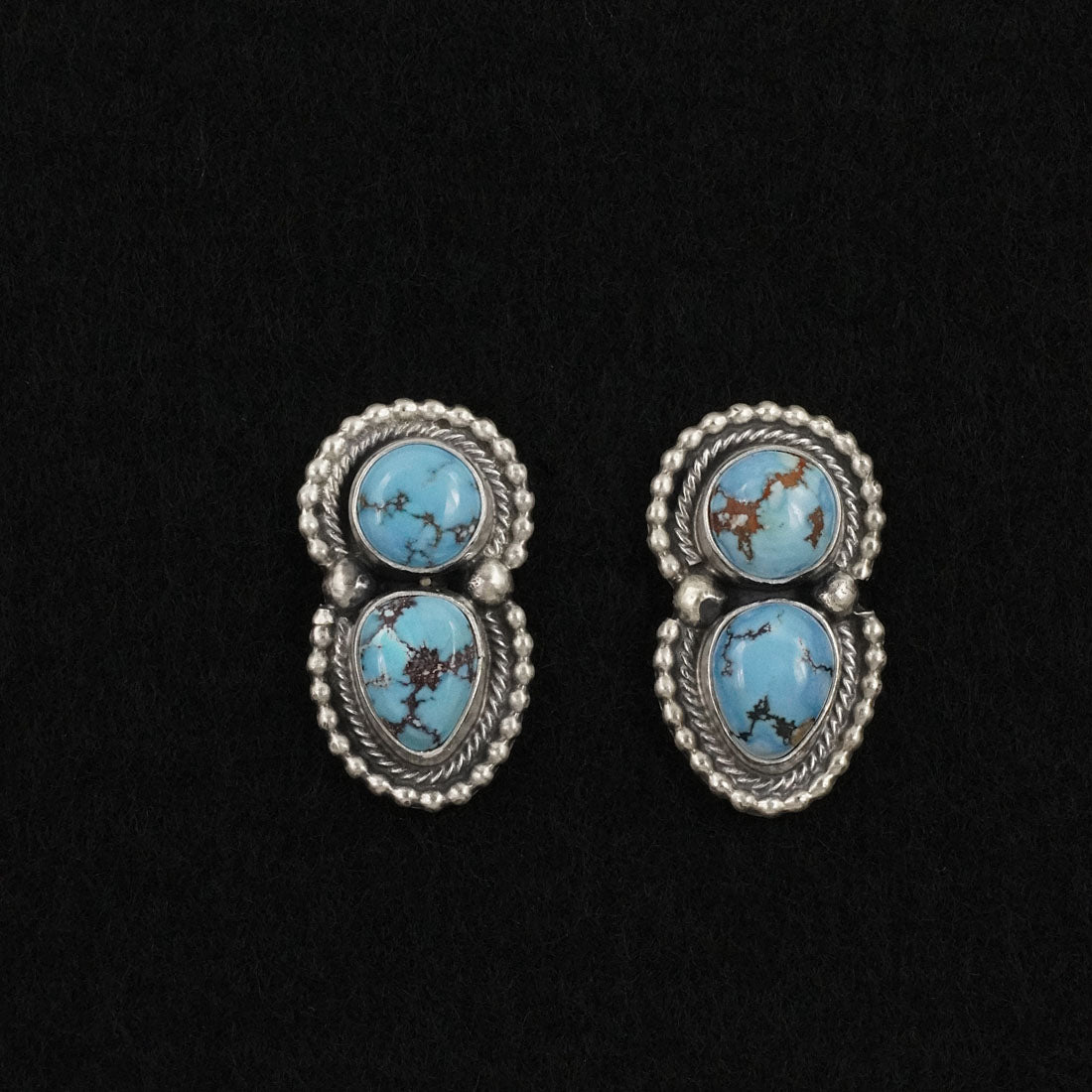 Darrin Livingston Turquoise & Sterling Silver Squash Blossom Set
