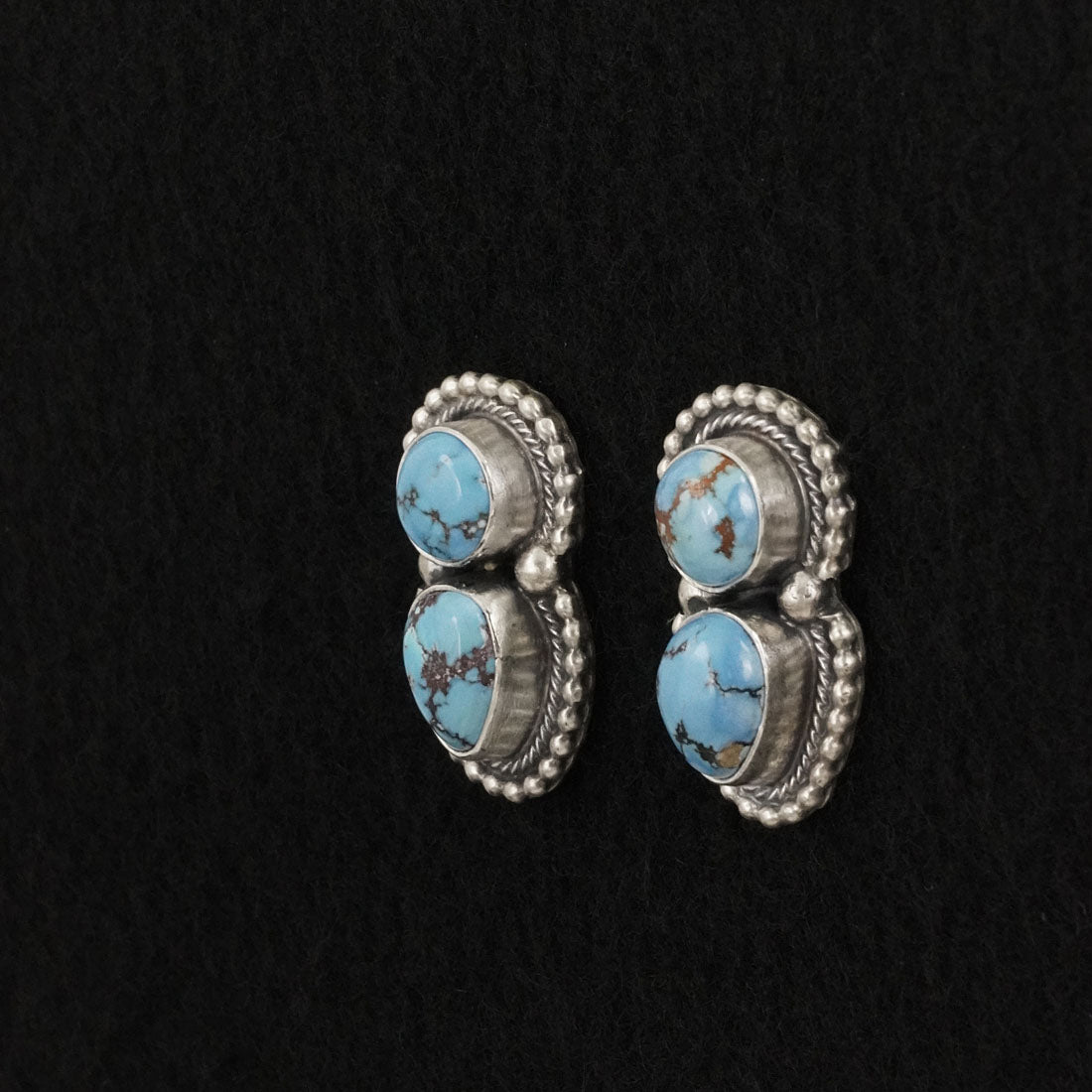 Darrin Livingston Turquoise & Sterling Silver Squash Blossom Set