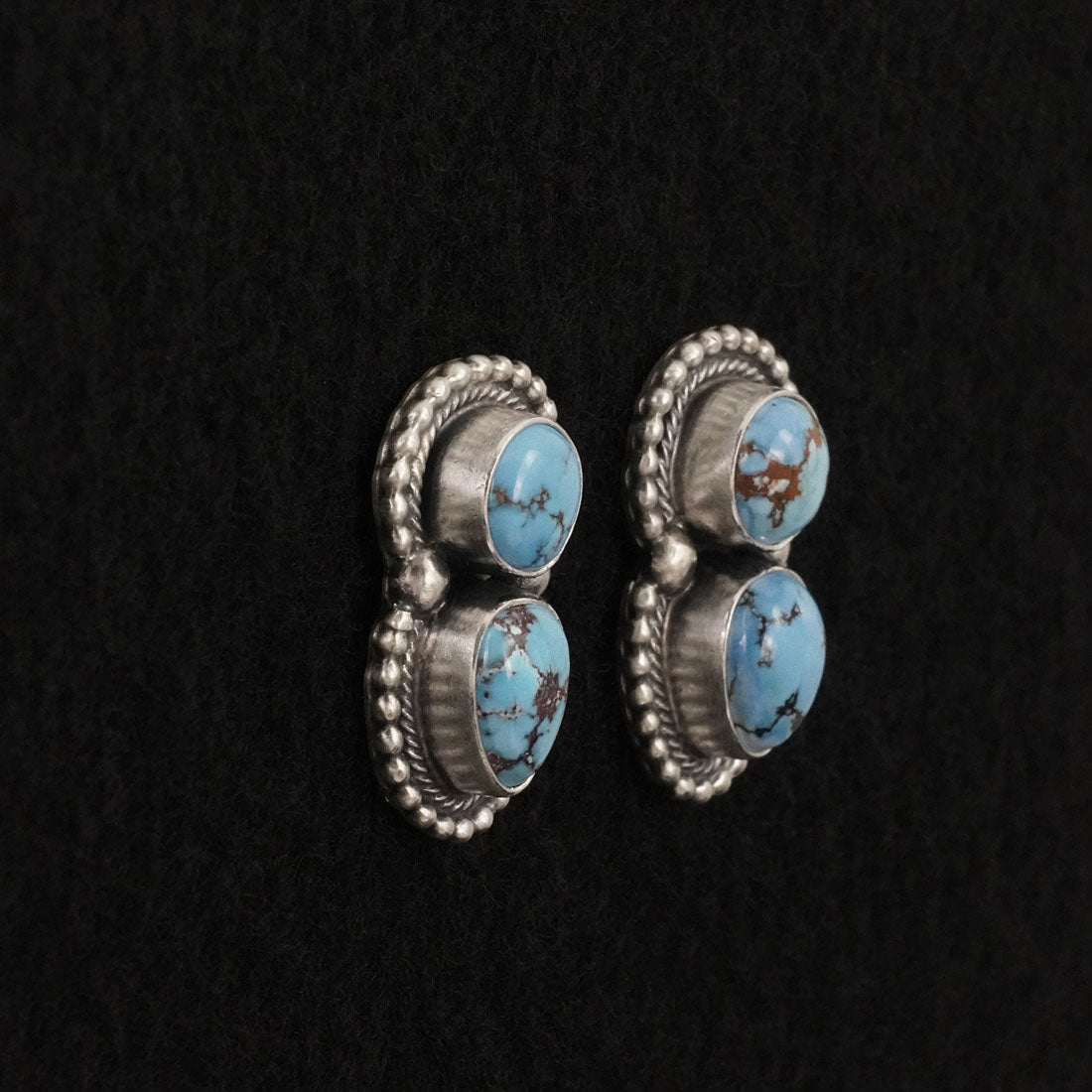 Darrin Livingston Turquoise & Sterling Silver Squash Blossom Set