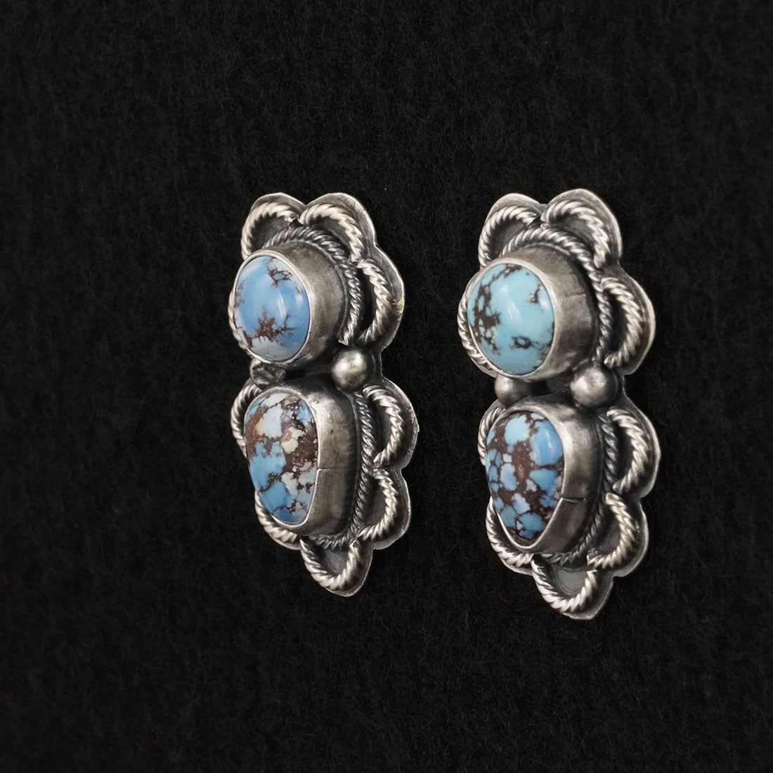 Darrin Livingston Turquoise & Sterling Silver Squash Blossom Set
