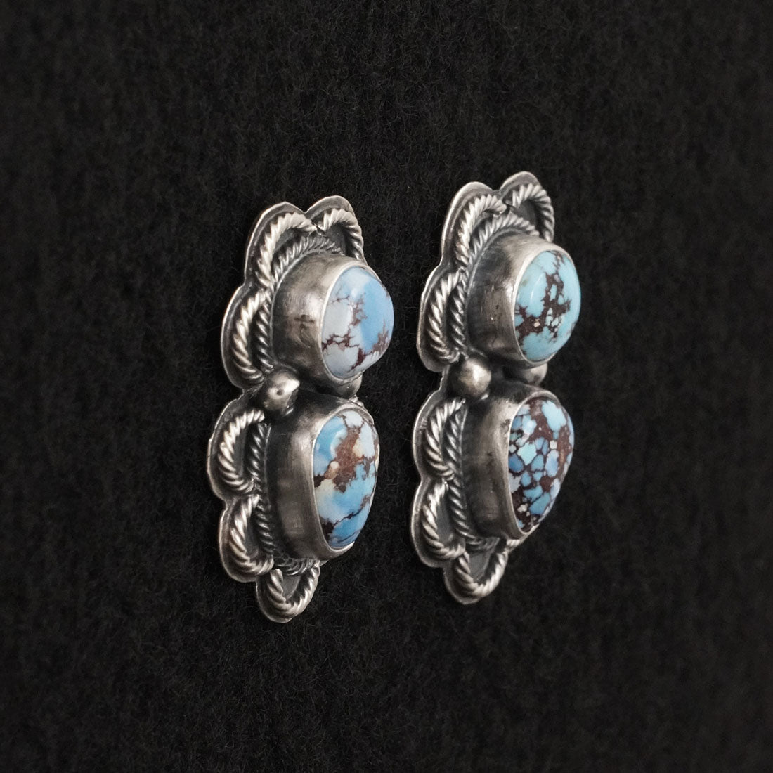 Darrin Livingston Turquoise & Sterling Silver Squash Blossom Set