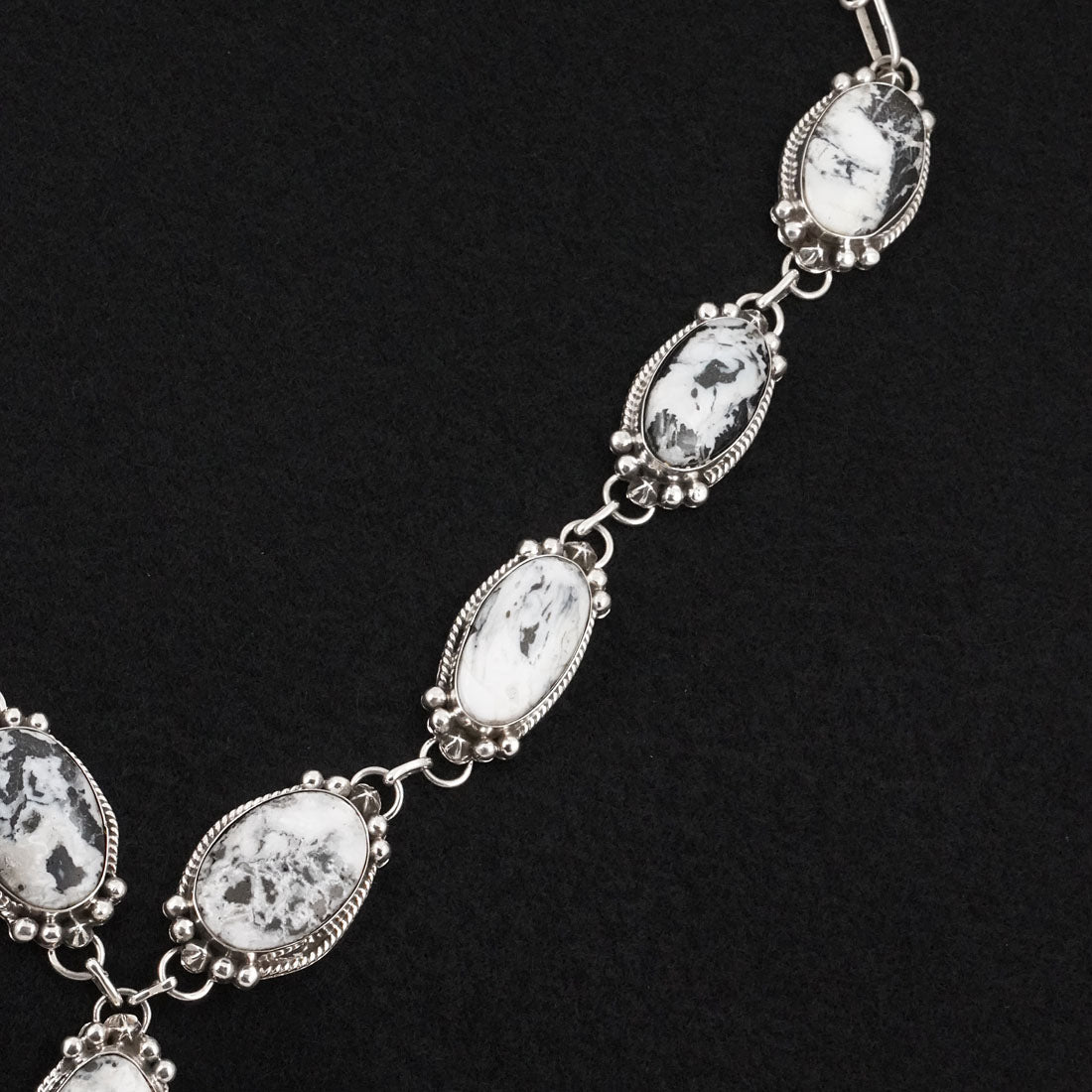 Vernon Johnson White Buffalo & Sterling Silver Necklace Set