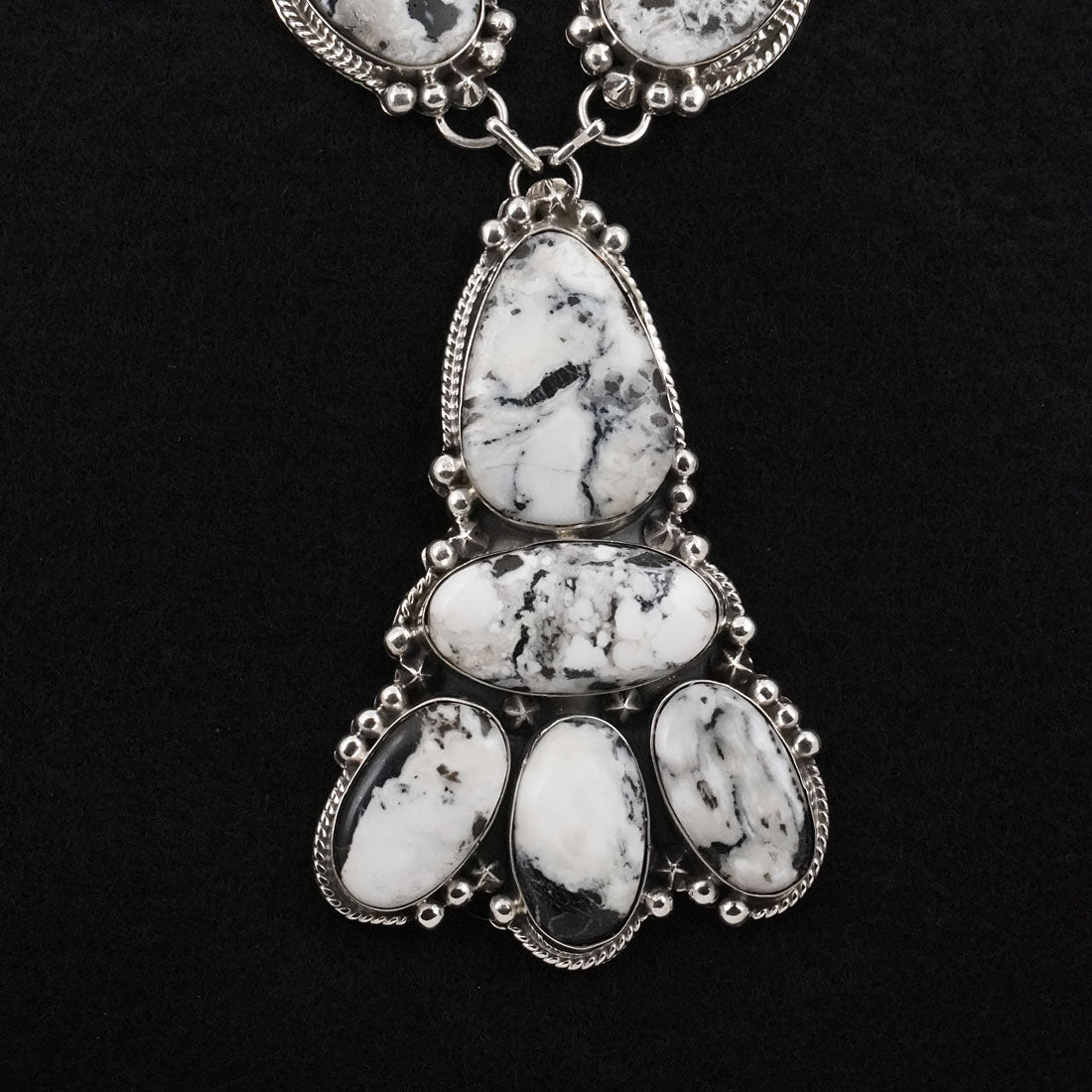 Vernon Johnson White Buffalo & Sterling Silver Necklace Set