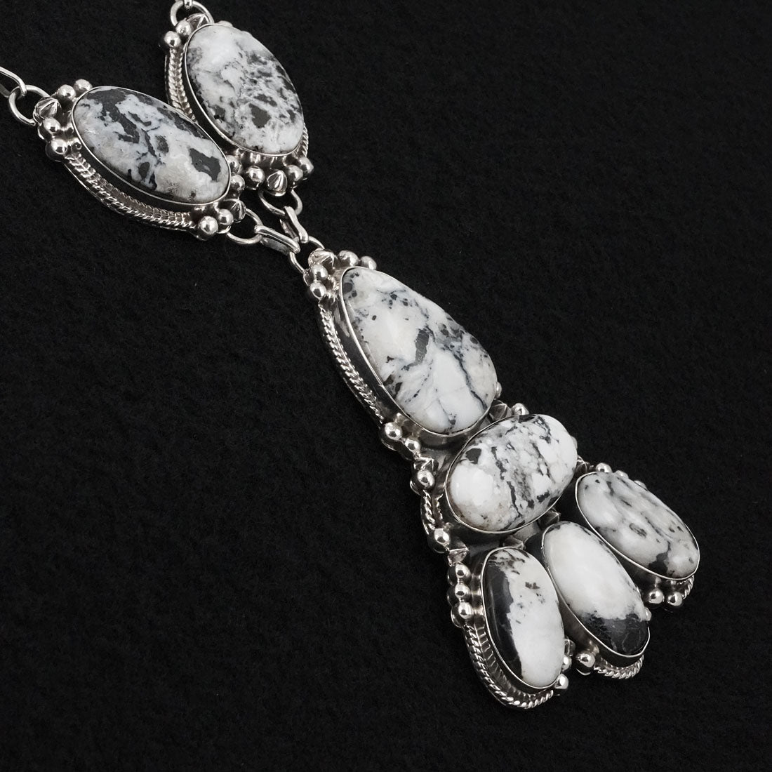 Vernon Johnson White Buffalo & Sterling Silver Necklace Set