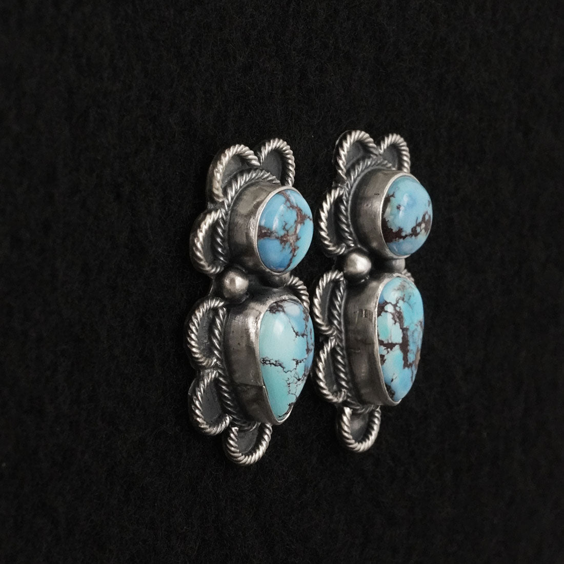Darrin Livingston Turquoise & Sterling Silver Squash Blossom Set