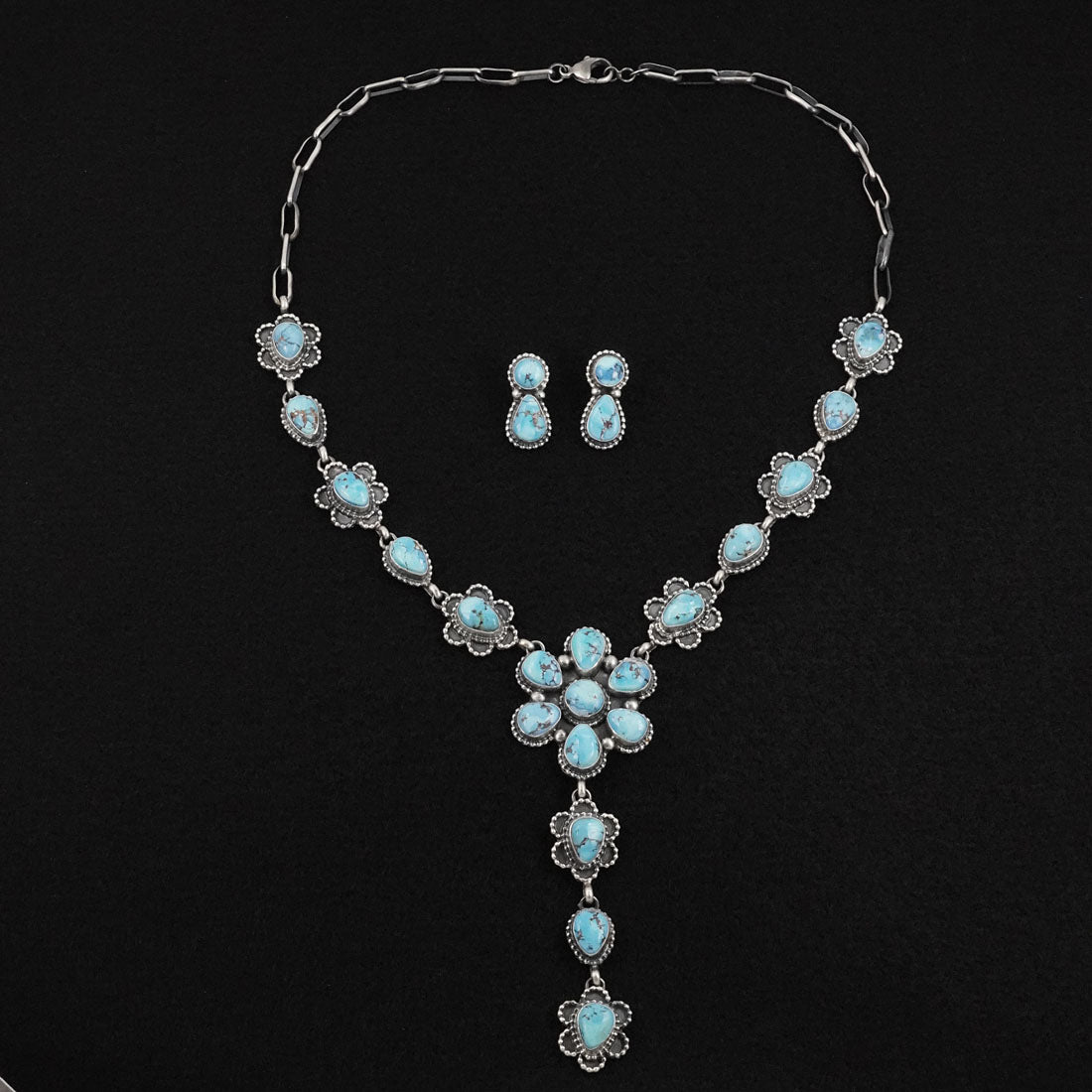 Darrin Livingston Turquoise & Sterling Silver Necklace Set