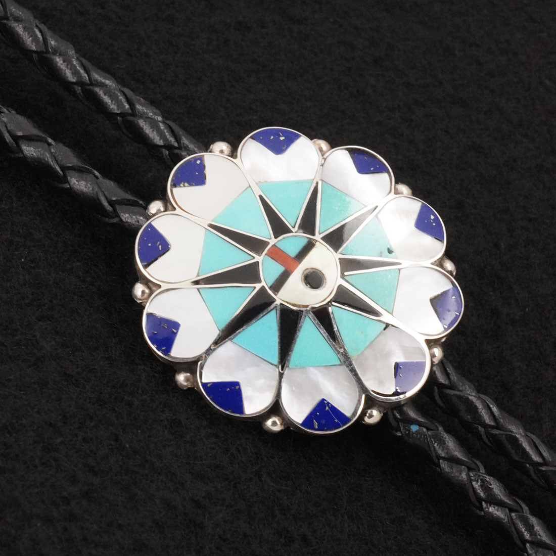 Delwin Gasper Multi-Stone & Sterling Silver Bolo Tie