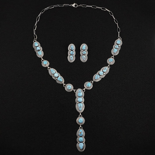 Kathleen Livingston Turquoise & Sterling Silver Necklace Set