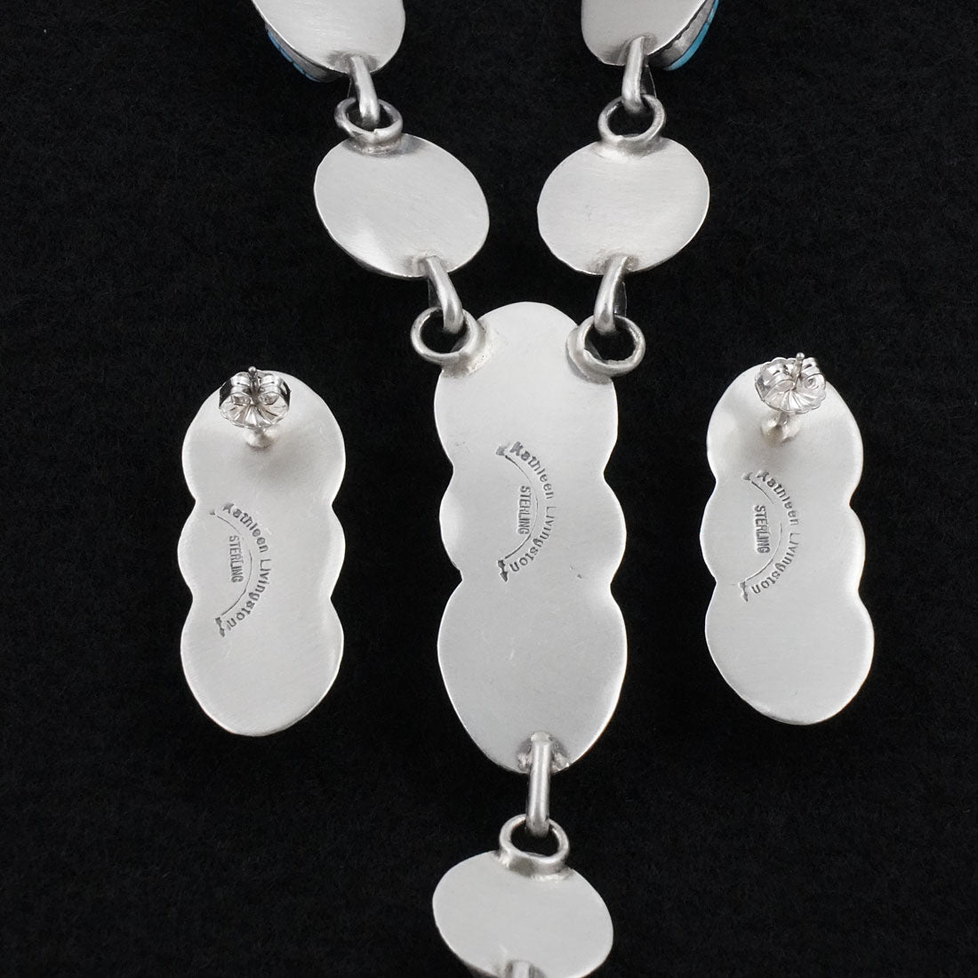 Kathleen Livingston Turquoise & Sterling Silver Necklace Set