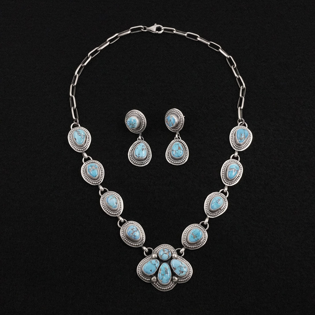 Kathleen Livingston Turquoise & Sterling Silver Necklace Set