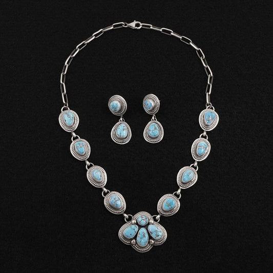 Kathleen Livingston Turquoise & Sterling Silver Necklace Set