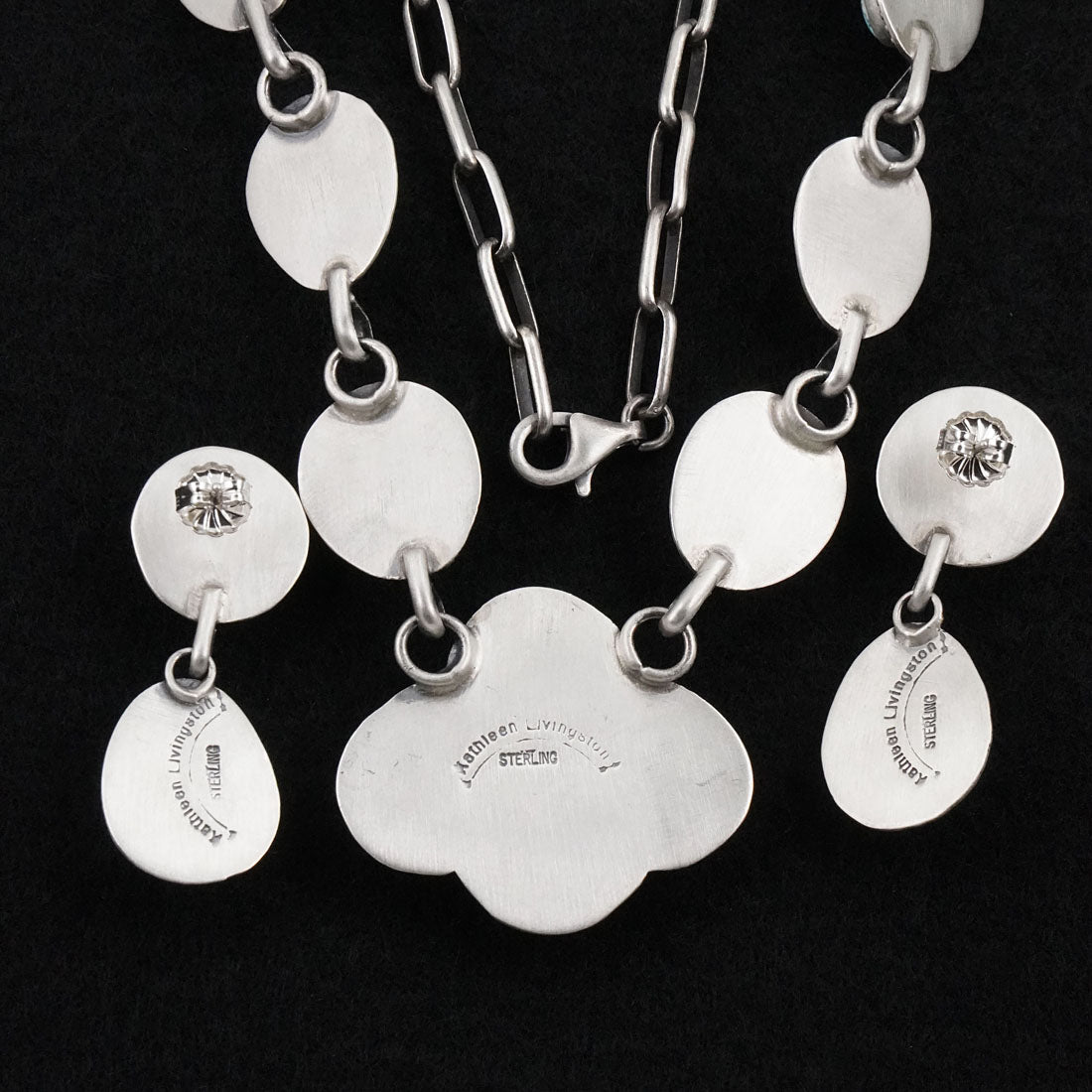 Kathleen Livingston Turquoise & Sterling Silver Necklace Set