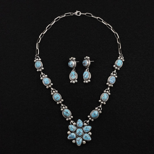 Kathleen Livingston Turquoise & Sterling Silver Necklace Set