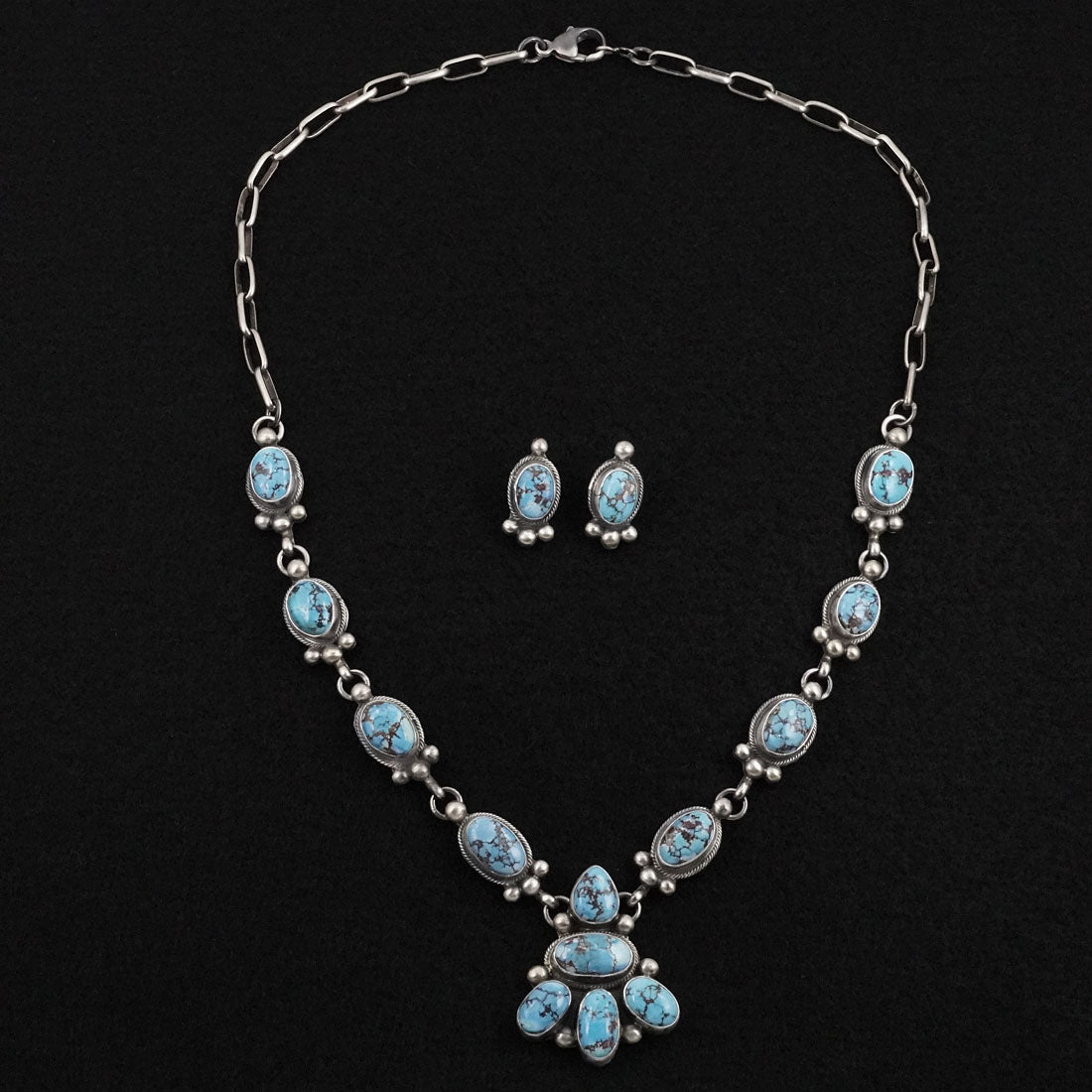 Kathleen Livingston Turquoise & Sterling Silver Necklace Set