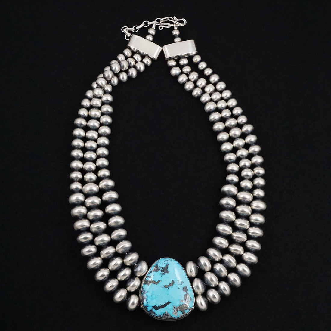 Alice Johnson Turquoise & Sterling Silver Navajo Pearl Necklace