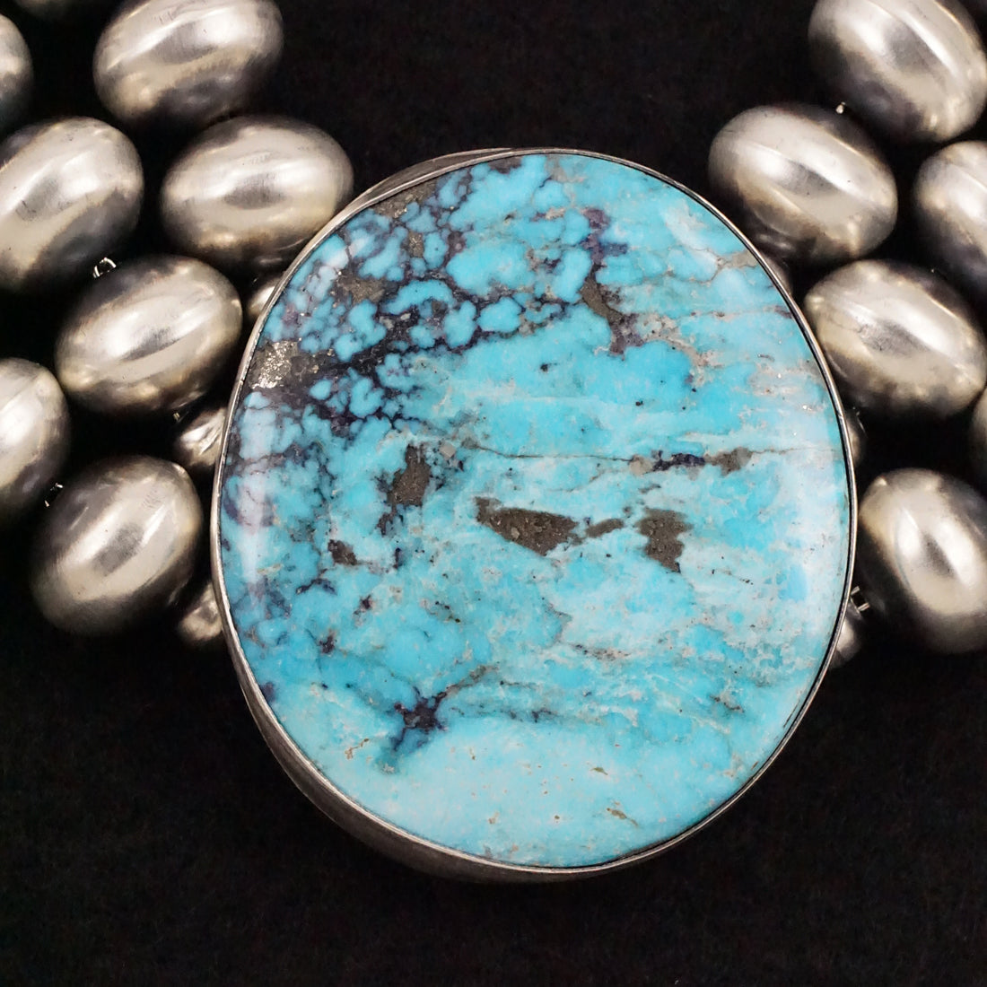 Alice Johnson Turquoise & Sterling Silver Navajo Pearl Necklace