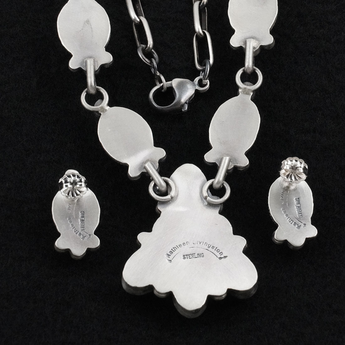 Kathleen Livingston Turquoise & Sterling Silver Necklace Set