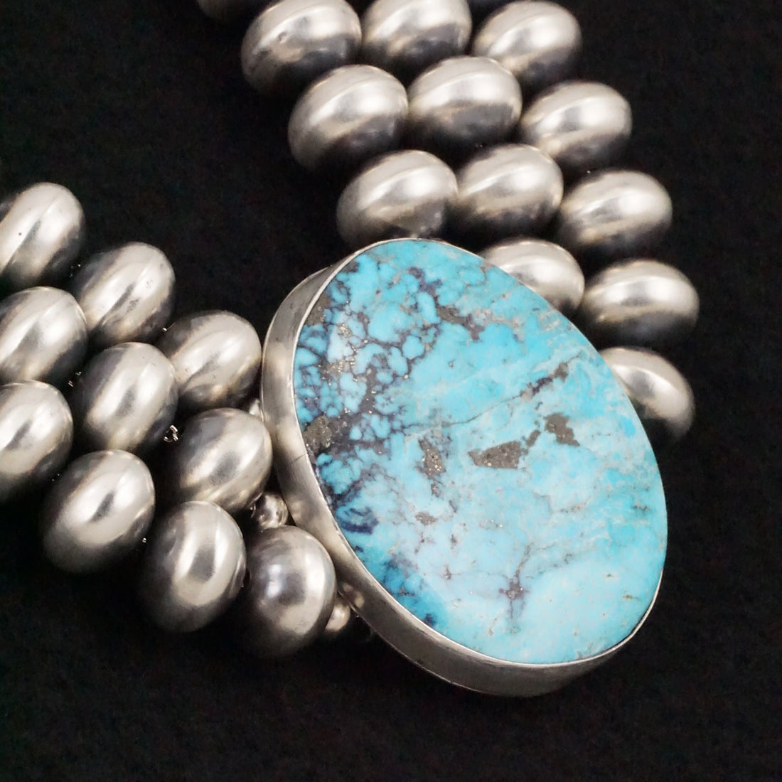 Alice Johnson Turquoise & Sterling Silver Navajo Pearl Necklace