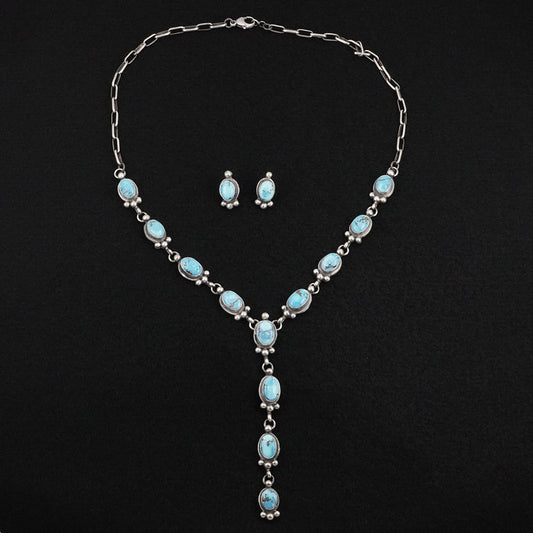 Kathleen Livingston Turquoise & Sterling Silver Necklace Set