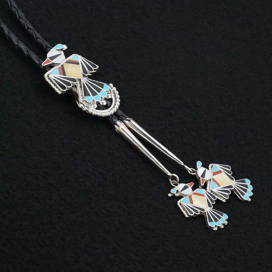 Adrian Wallace Multi-Stone & Sterling Silver Bolo Tie