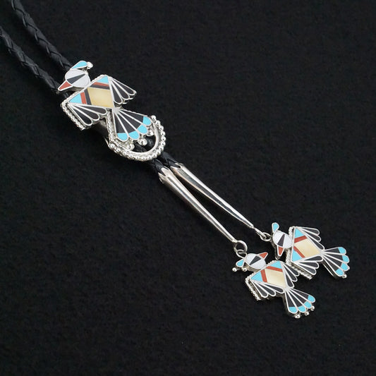 Adrian Wallace Multi-Stone & Sterling Silver Bolo Tie