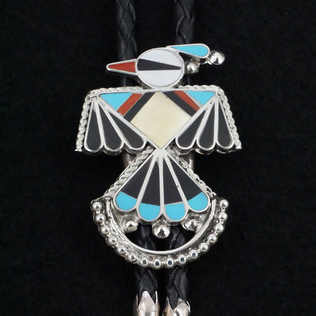 Adrian Wallace Multi-Stone & Sterling Silver Bolo Tie