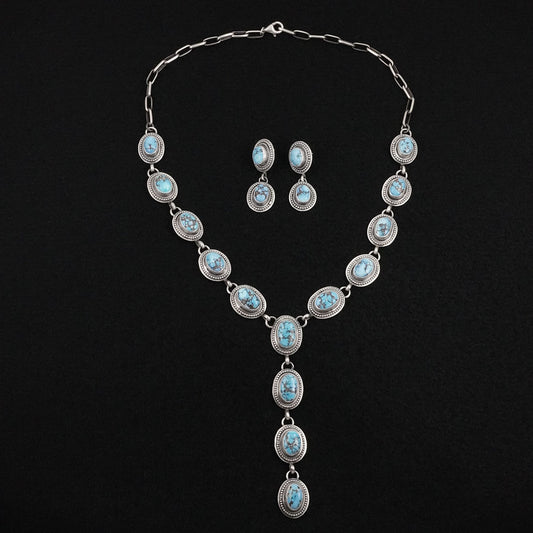 Kathleen Livingston Turquoise & Sterling Silver Necklace Set