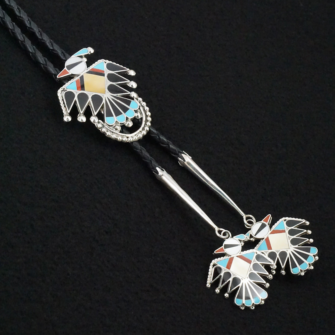 Adrian Wallace Multi-Stone & Sterling Silver Bolo Tie