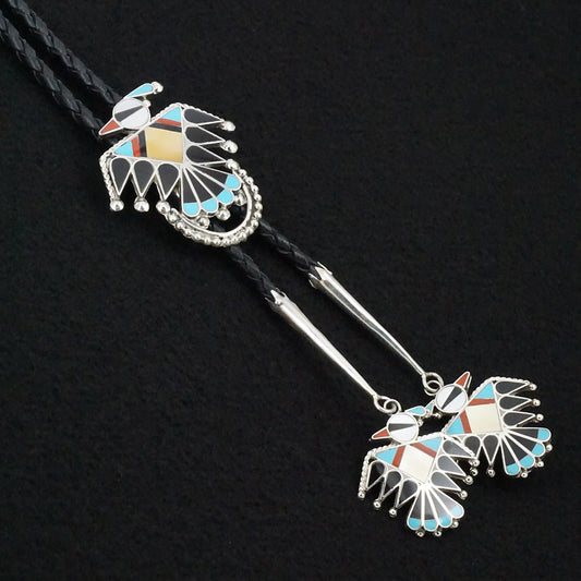 Adrian Wallace Multi-Stone & Sterling Silver Bolo Tie