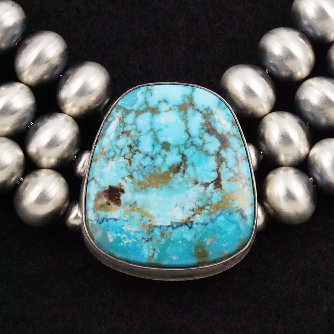 Alice Johnson Turquoise & Sterling Silver Navajo Pearl Necklace