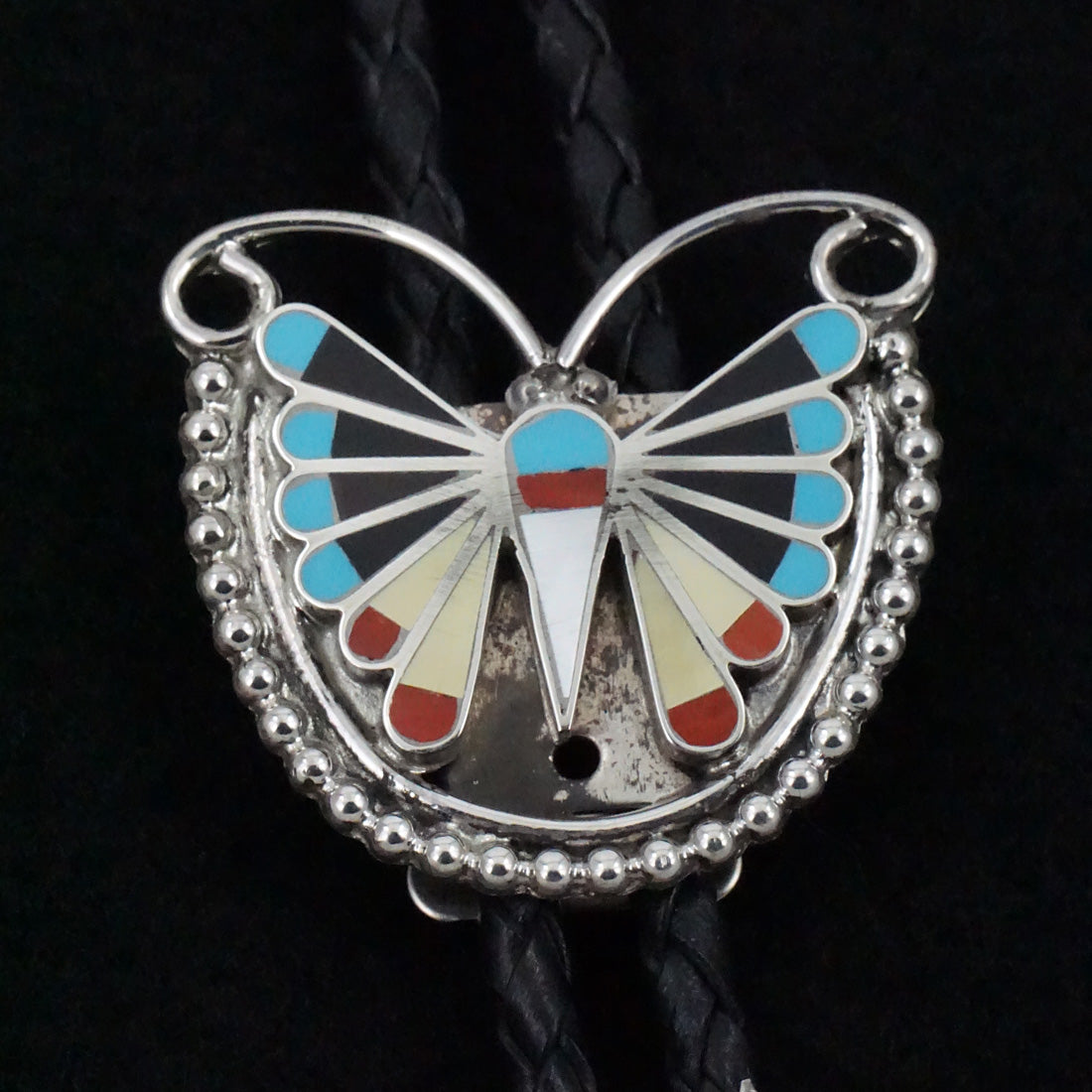 Adrian Wallace Multi-Stone & Sterling Silver Bolo Tie