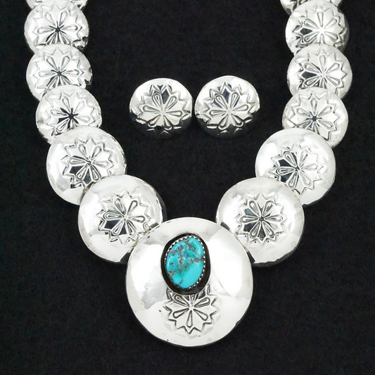 Tim Thompson Turquoise & Sterling Silver Necklace & Earrings Set