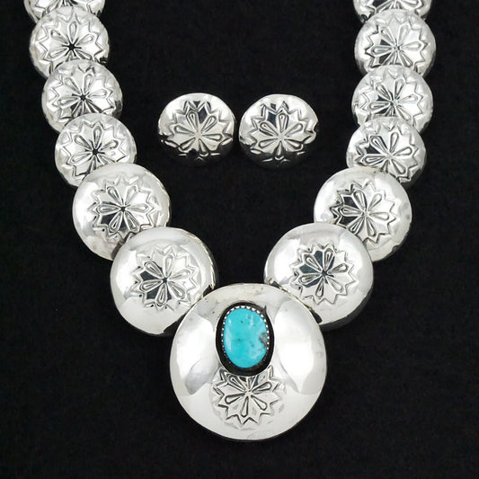 Tim Thompson Turquoise & Sterling Silver Necklace & Earrings Set