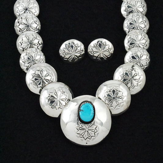 Tim Thompson Turquoise & Sterling Silver Necklace & Earrings Set