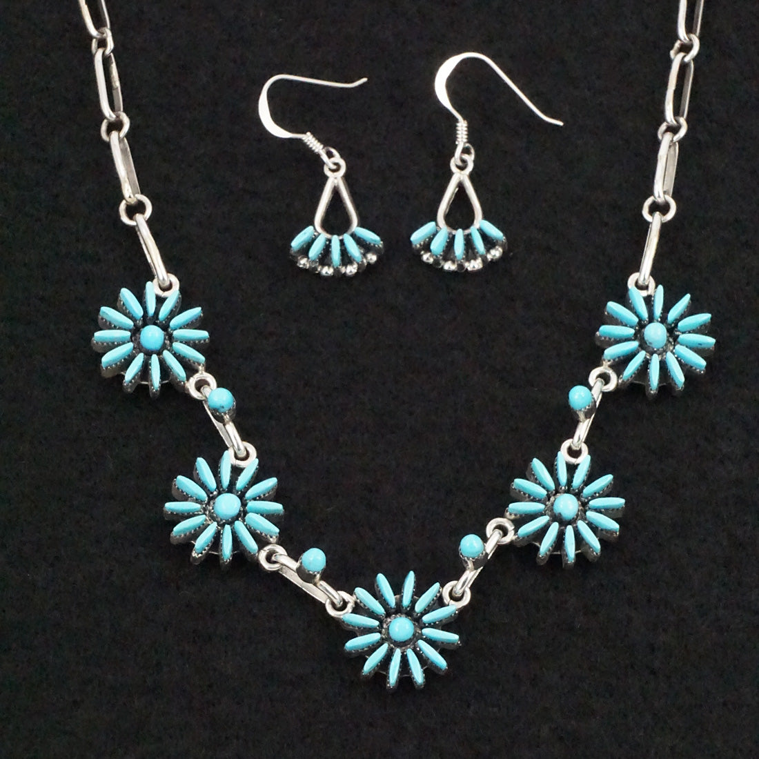 Mildred Ukestine Turquoise & Sterling Silver Necklace Set