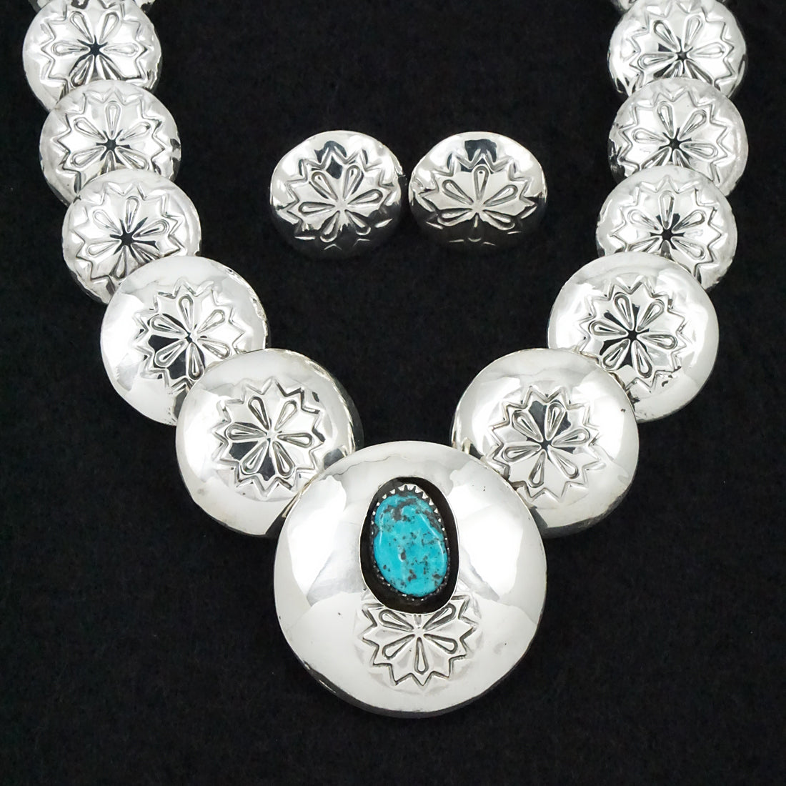 Tim Thompson Turquoise & Sterling Silver Necklace & Earrings Set