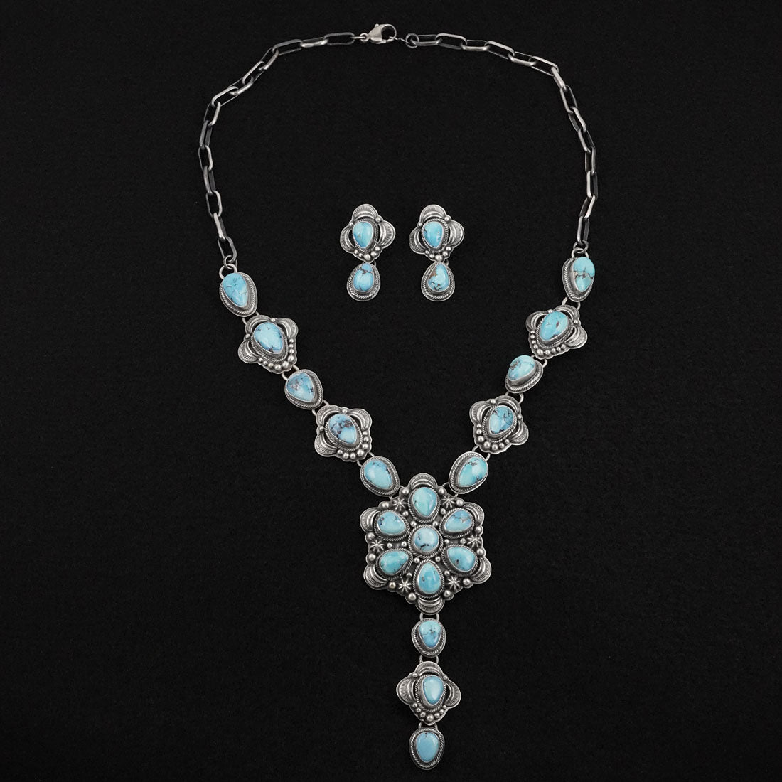 Randy Boyd Turquoise & Sterling Silver Necklace Set