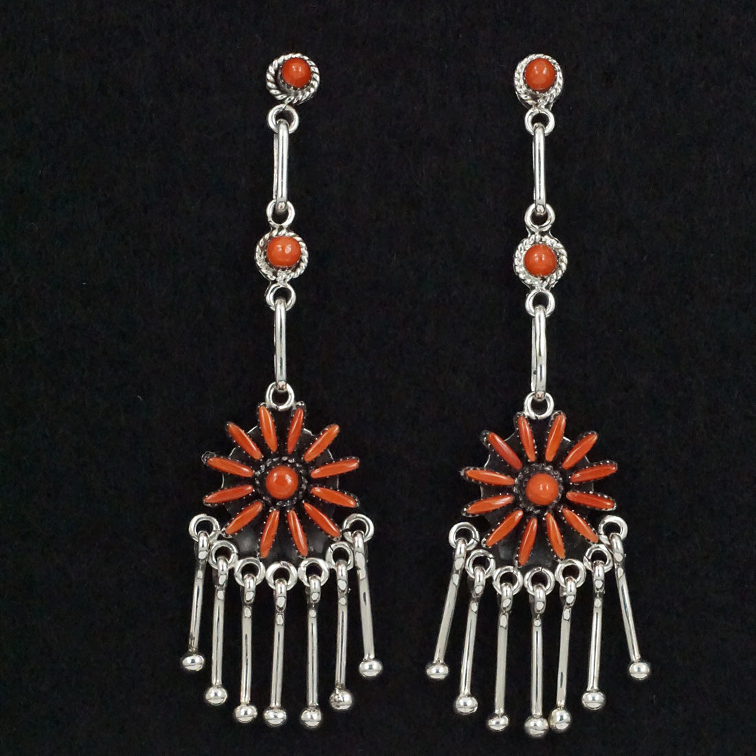 Mildred Ukestine Coral & Sterling Silver Earrings