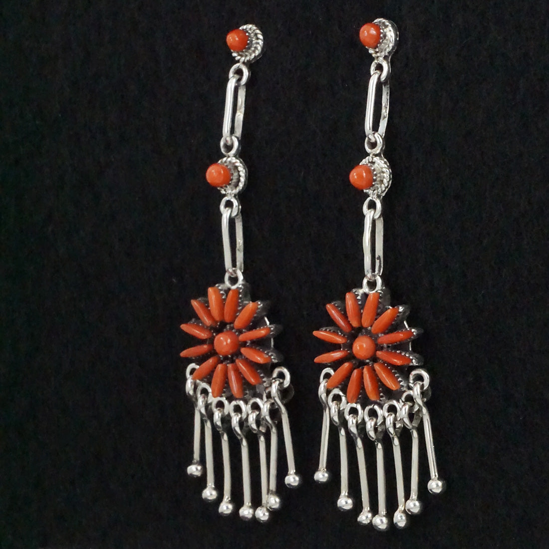 Mildred Ukestine Coral & Sterling Silver Earrings