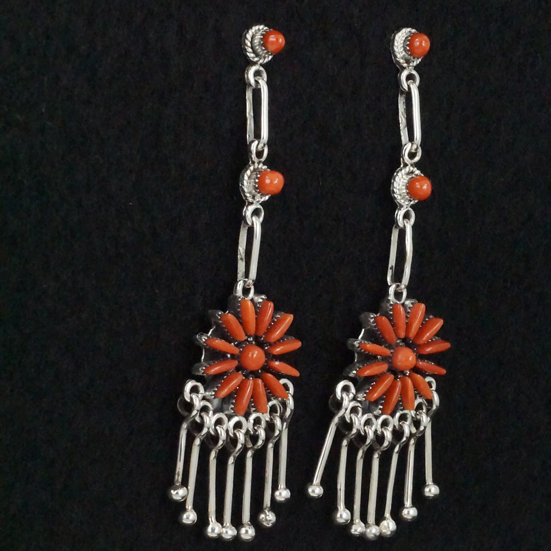 Mildred Ukestine Coral & Sterling Silver Earrings