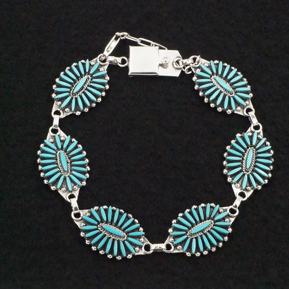 Fritzon Owaleon Turquoise & Sterling Silver Link Bracelet