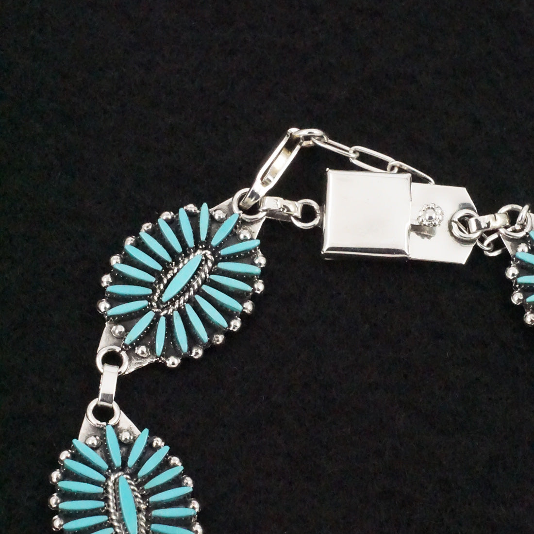 Fritzon Owaleon Turquoise & Sterling Silver Link Bracelet