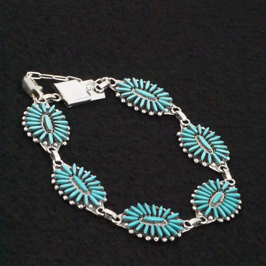 Fritzon Owaleon Turquoise & Sterling Silver Link Bracelet