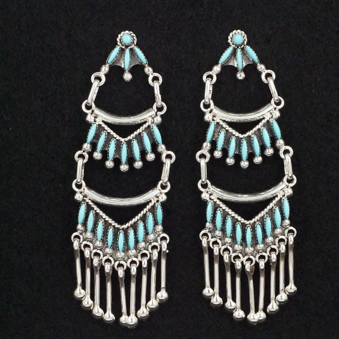 Stuart Natewa Turquoise & Sterling Silver Earrings