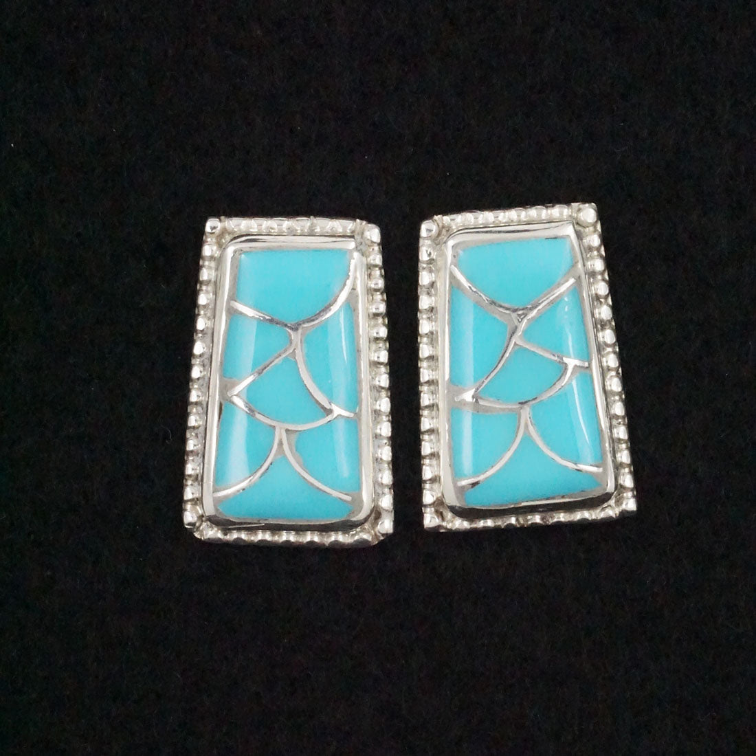 Karlena Seontewa Turquoise & Sterling Silver Inlay Earrings