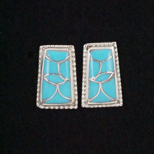 Karlena Seontewa Turquoise & Sterling Silver Inlay Earrings