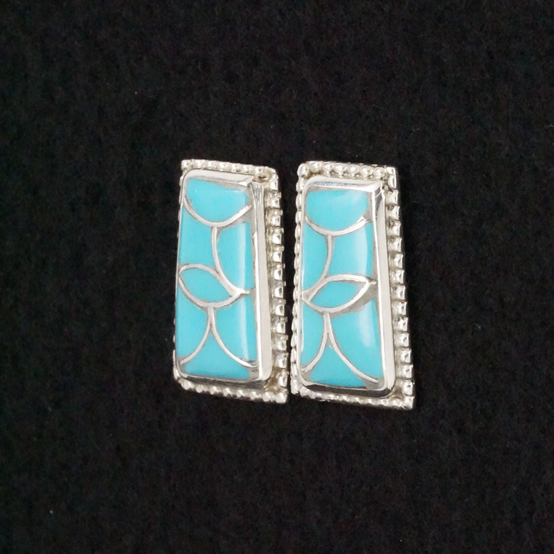 Karlena Seontewa Turquoise & Sterling Silver Inlay Earrings