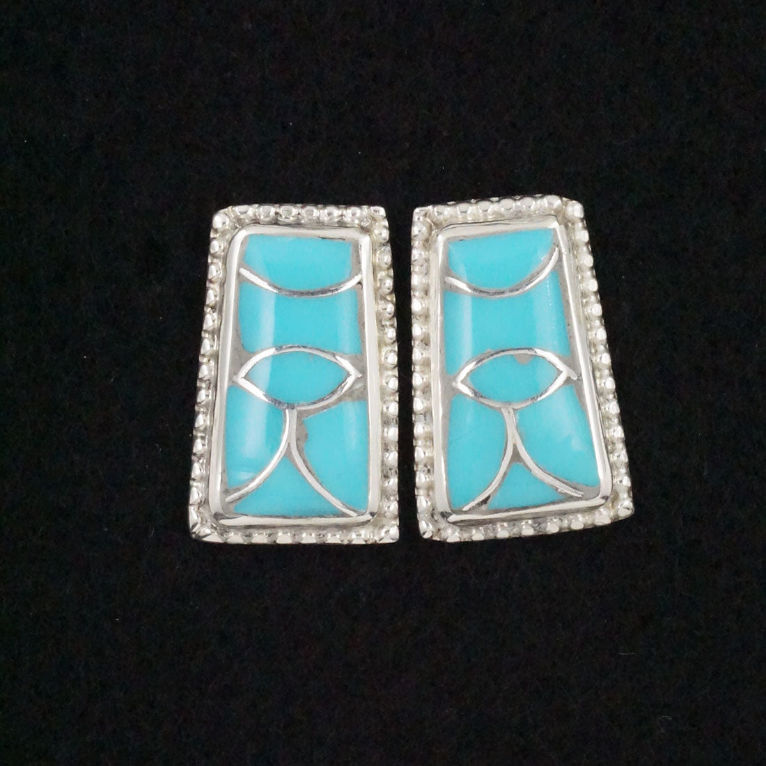 Karlena Seontewa Turquoise & Sterling Silver Inlay Earrings