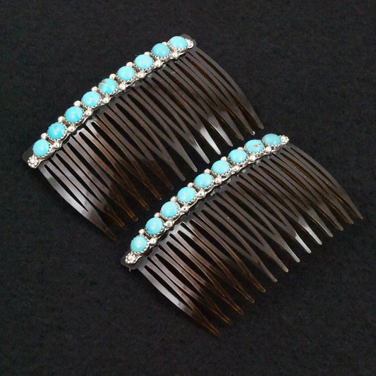 Martin Muskett Turquoise & Sterling Silver Hair Combs