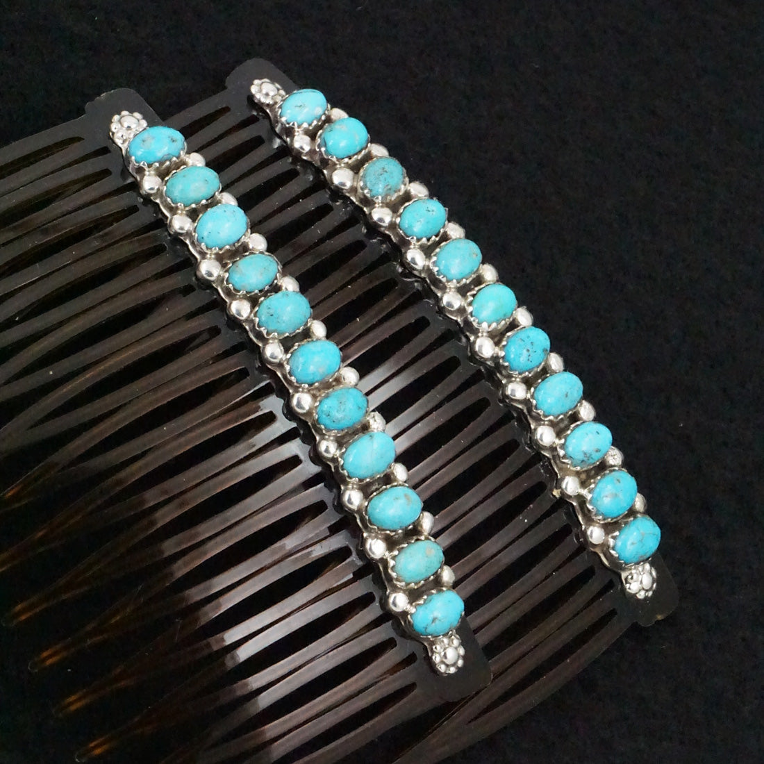 Martin Muskett Turquoise & Sterling Silver Hair Combs